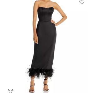Bustier Feather Trim Dress